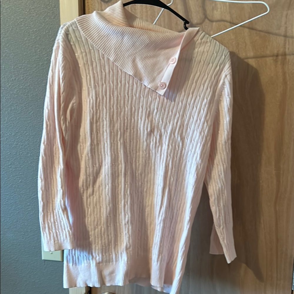 Chic Pink Ribbed Sweater